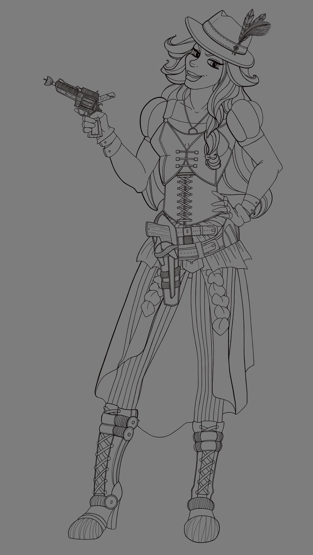 Outlaw-Mafia-Hitman Female Final Line Drawing