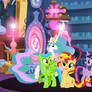 Sunset Shimmer and Friends at Twilight Castle