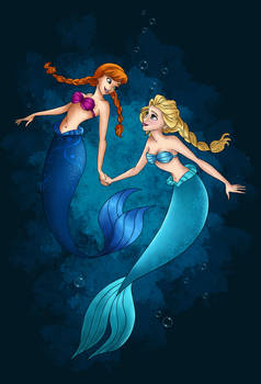 Anna and Elsa as Ariel