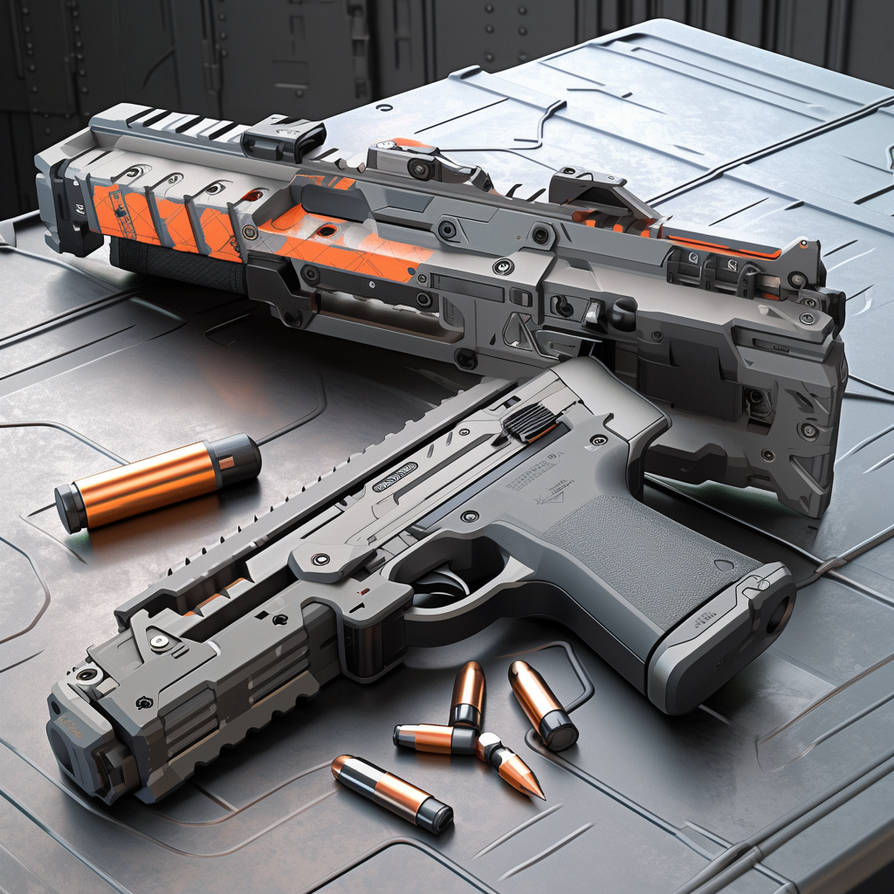 industrial art A firearm and weapon with an explod by gteengarden on ...