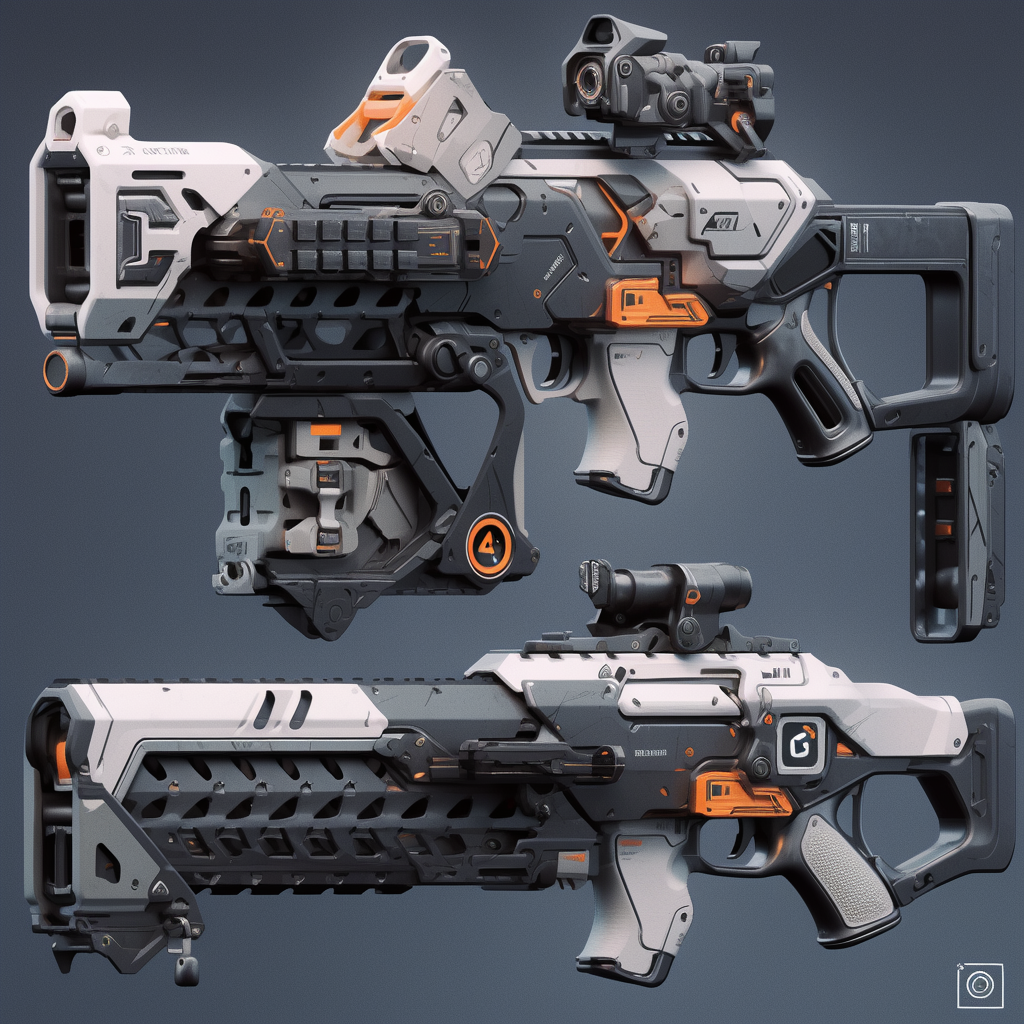 game art design A firearm and weapon with exploded by gteengarden on ...