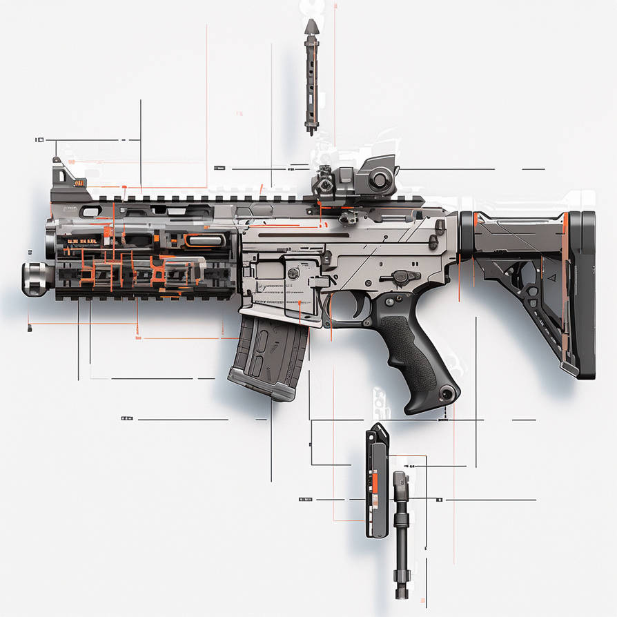 game art design A firearm and weapon with exploded by gteengarden on ...