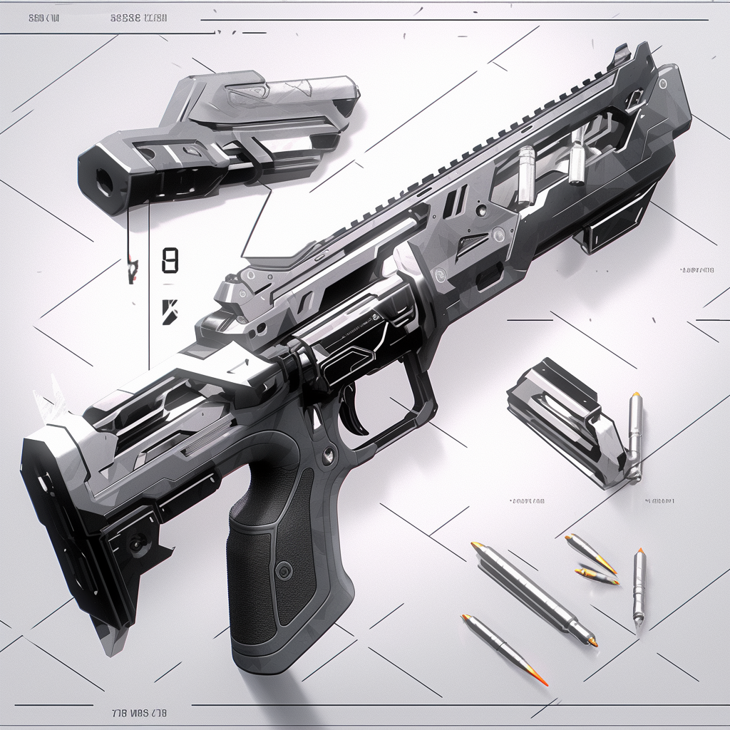 game art design A firearm and weapon with exploded by gteengarden on ...