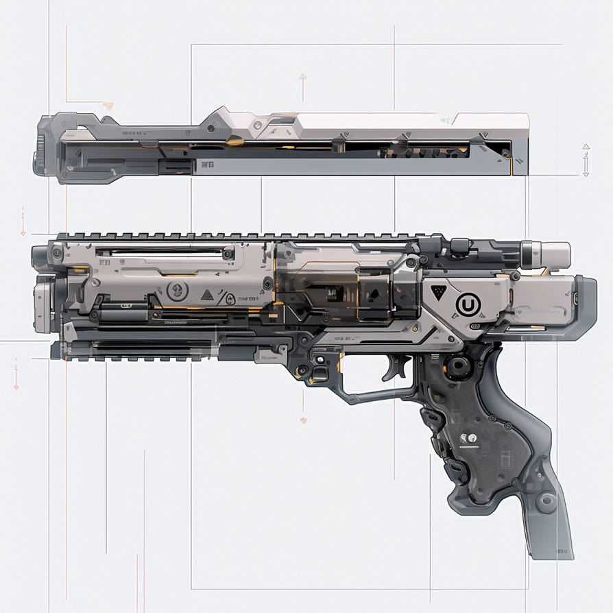 game art design A firearm and weapon with exploded by gteengarden on ...