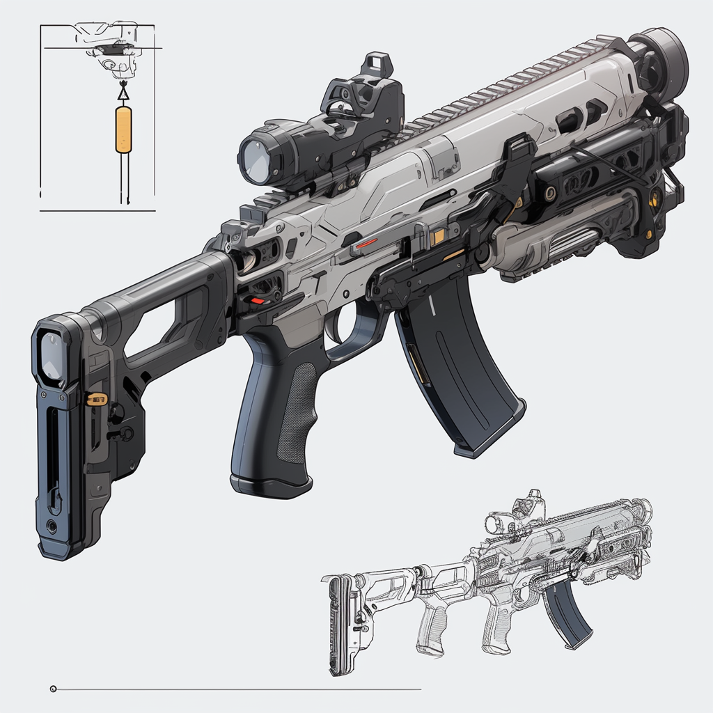 game art design A firearm and weapon with exploded by gteengarden on ...