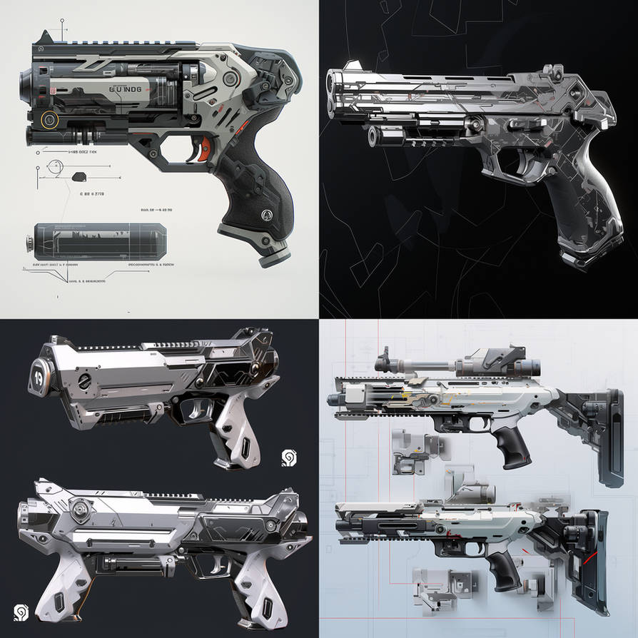 game art design A firearm and weapon with exploded by gteengarden on ...