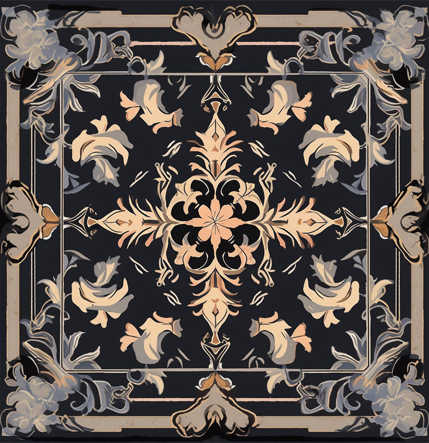 Fancy Tile Designs Pattern The Design Of An Ornamental Tile In Dark G by gteengarden on ...