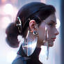 00rid A Model Is Wearing A Pair Of Earrings With M