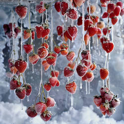 now Strings of strawberry candied haws and various