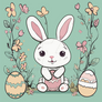 Cute Bunny with Eggs