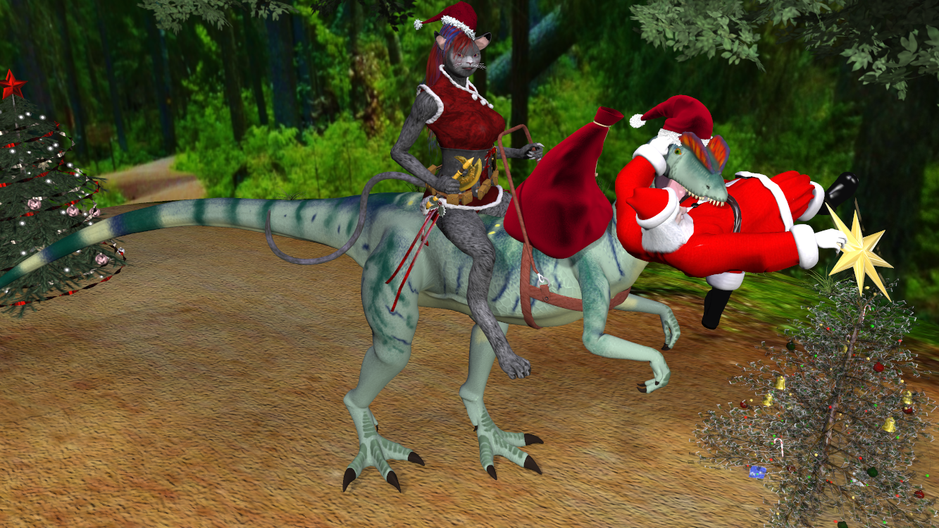 Silkii giving Santa a helping hand before lunch