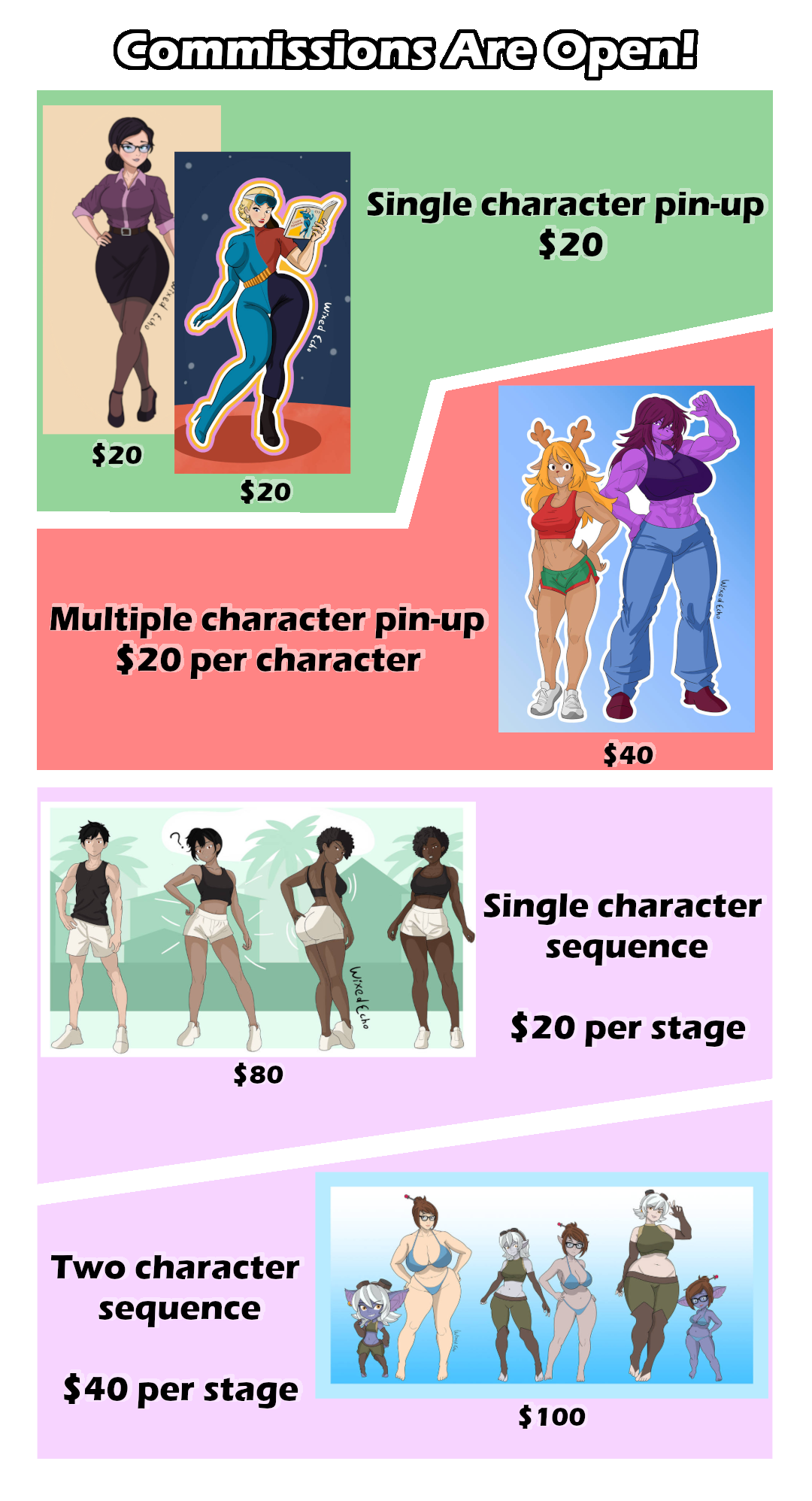 Commissionos Commissions are OPEN - Commissions Sheet by WixedEcho on DeviantArt