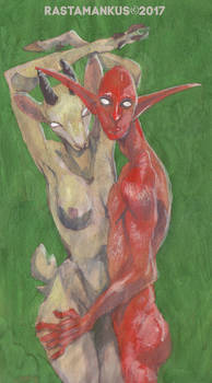 GS - goat girl and a red dude