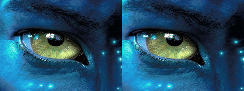 Na'vi eye 3D, cross-eyed