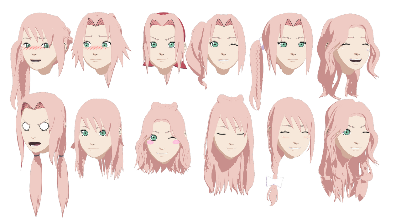 Sakura Medium Hair Pack by LeaopardHeart on DeviantArt