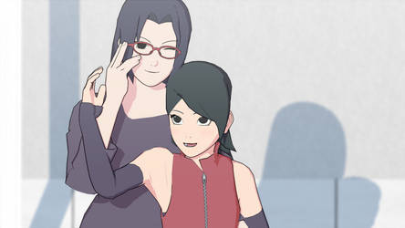 Mikoto and Sarada - Glasses