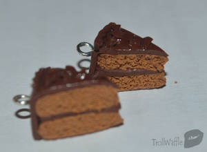 Chocolate cake earrings