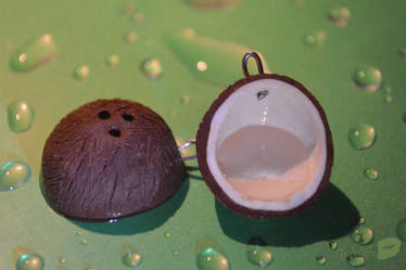 Polymer clay coconut earrings