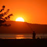 Angler in the sunset