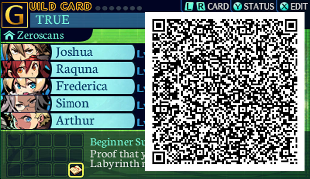 Etrian Odyssey Untold Card Guild Zero Scans QR Cod by Zeroragnarok on ...