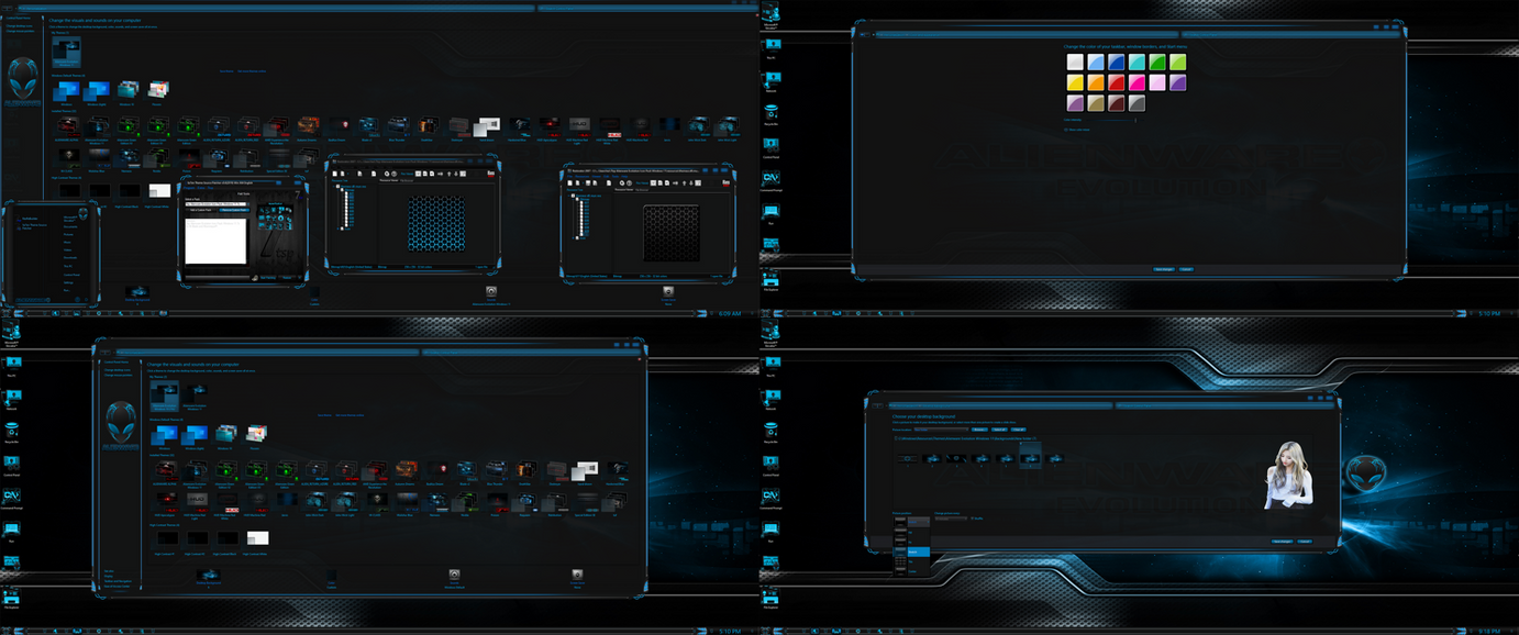Elegant Blue and Dark Theme Frames for w10 and w11 by Moonnique on ...