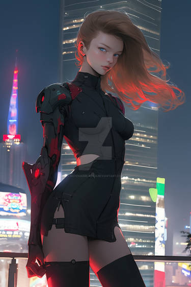 Brunette Cyberpunkgirl