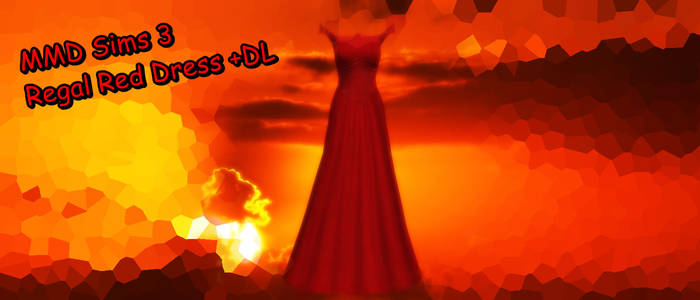 MMD Sims 3 Regal Red Dress +DL