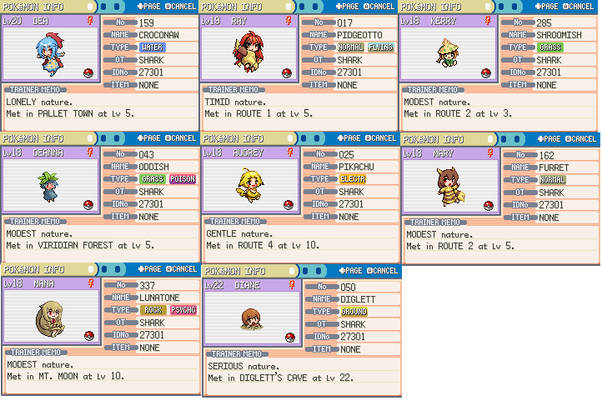 My Moemon Forever Nuzlocke Team 2/19/14