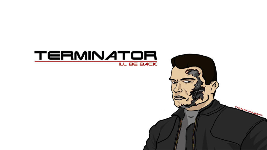 Terminator Computer Cartoon Cartoon Terminator - Wallpaper Version by InfamousGenetics on DeviantArt