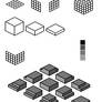 Grey pixel tiles. Pack 1