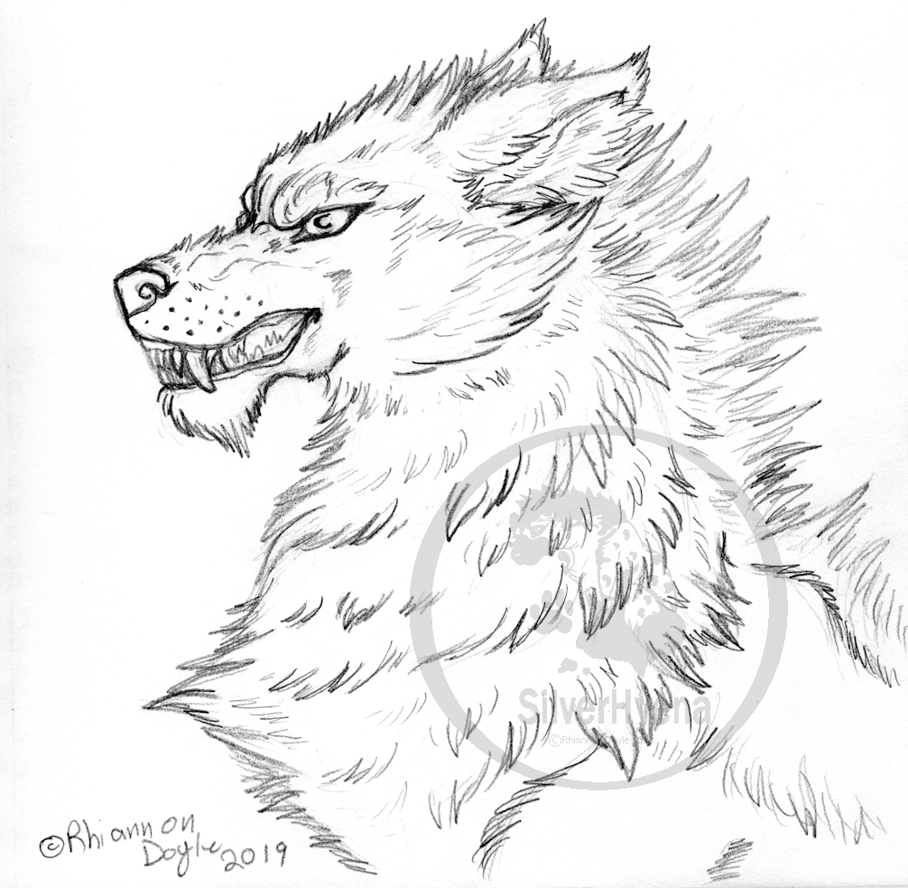 Grinning Dire Wolf sketch by TheSilverhyena on DeviantArt