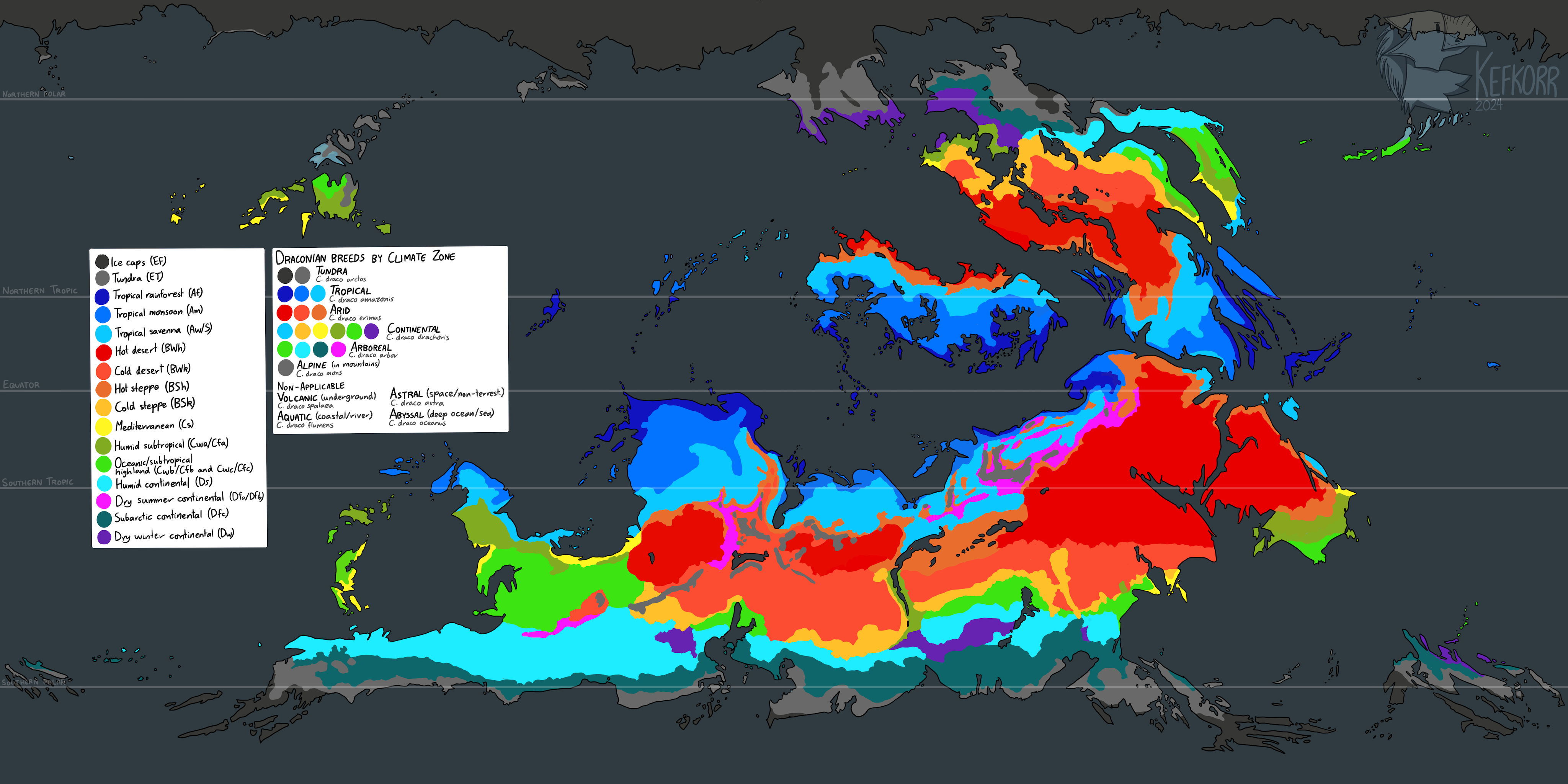 Climate Map Deviantart Dracosphere | Koppen Climate Map of Drachor by kefkorr on DeviantArt