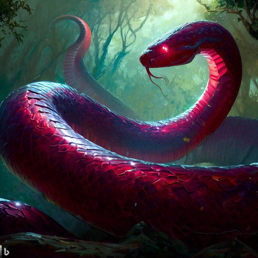 IA-GENERATED Giant Ruby Snake 1 by MatthSSJ4 on DeviantArt