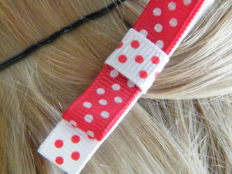 Red and White Polka Dot Bow