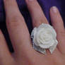 rose ring w/ silver bow