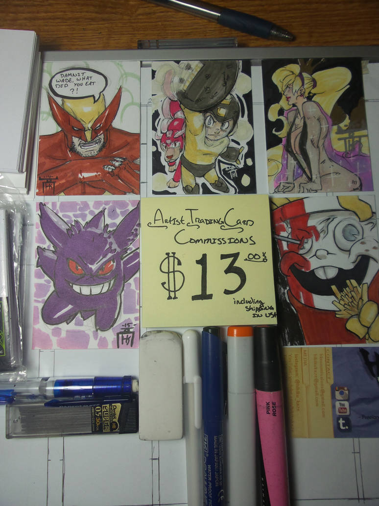 Historical Commissions Rack Card Examples Artist Trading Card Commission Examples by Hibiku-Kaze on DeviantArt
