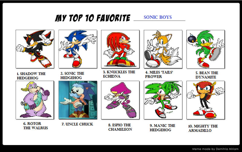 My Top 10 Sonic Boys Meme