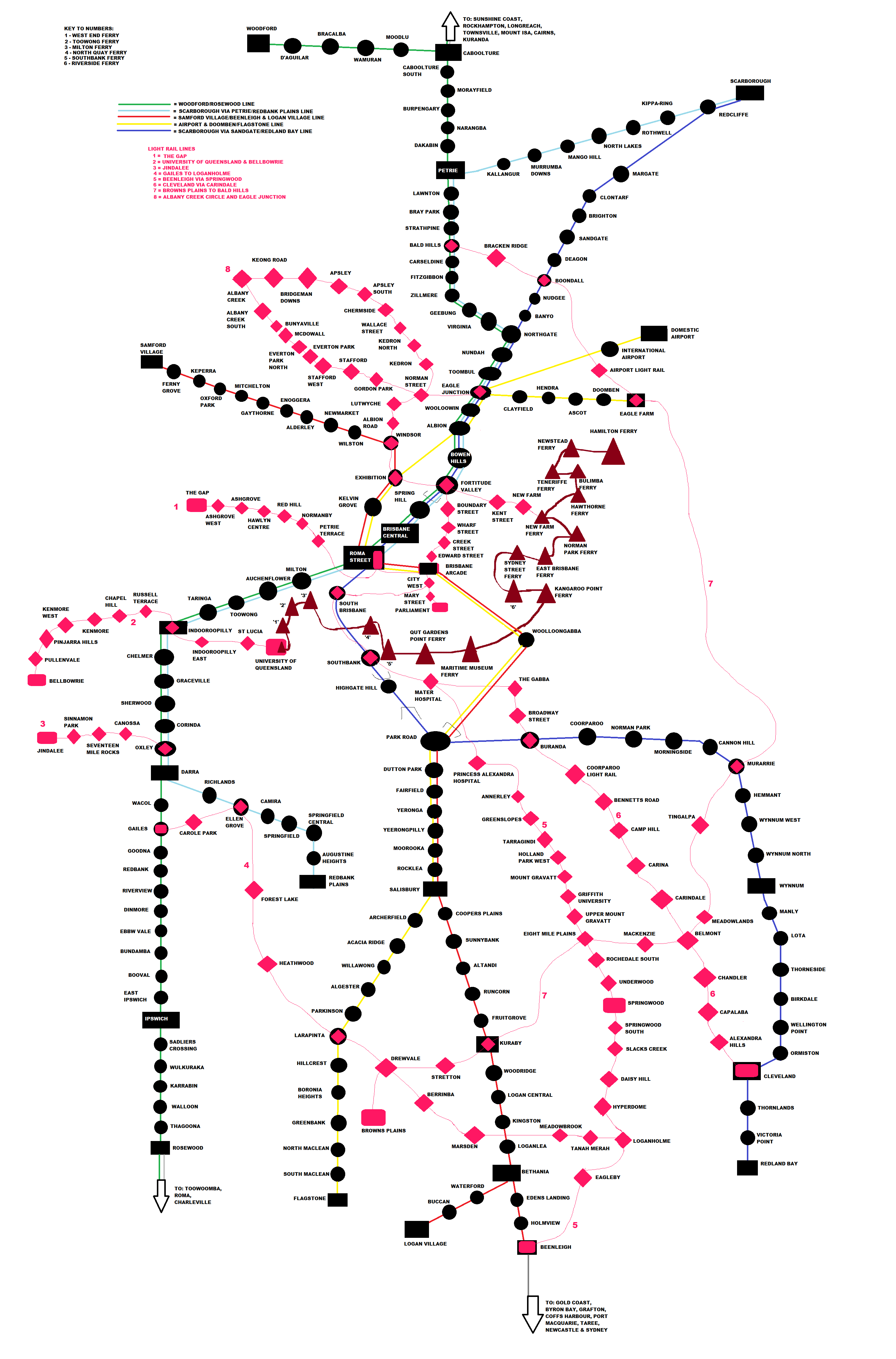 My fantasy version Brisbane railway map