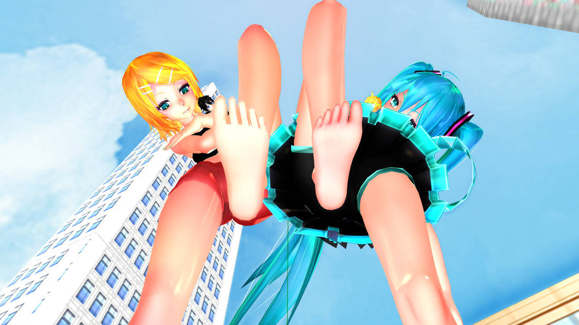 Giantess Rin And Miku Barefoot by ericksens on DeviantArt.