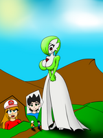 Giantess draw - Lucy the gardevoir by ericksens