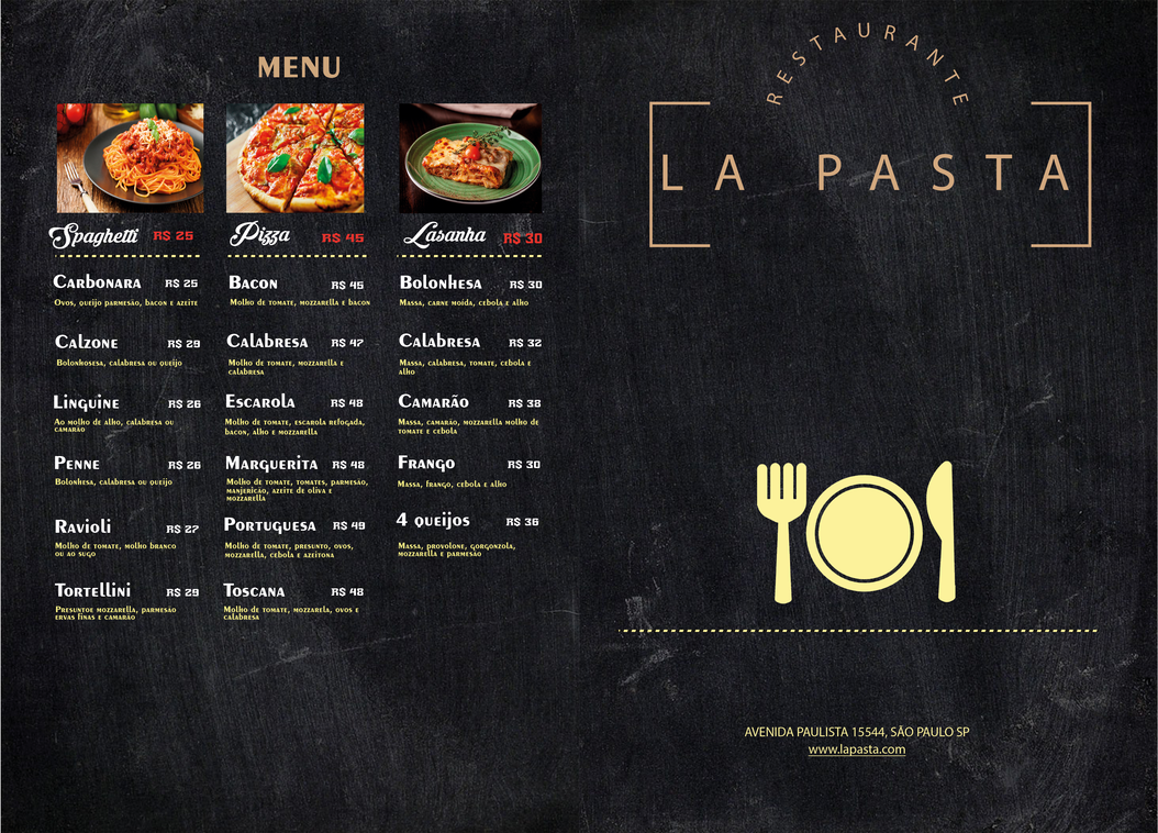 Menu Restaurante Italiano by BIazeTitan on DeviantArt