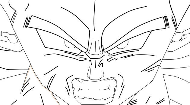 Goku SSJ-Genkidama Absorbida LINEART