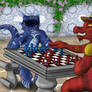 Kronos and Icean playing chess