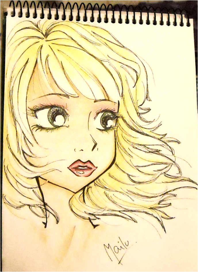 Chica Anime Rubia a Color by MaiiLuuu on DeviantArt