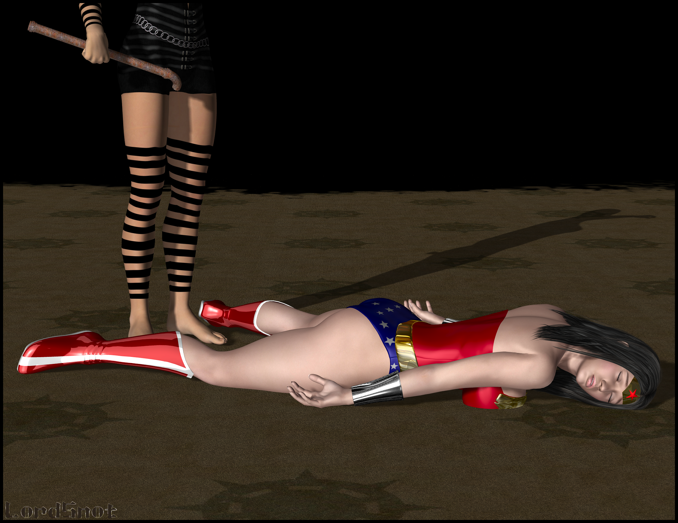 Wonder Woman Knocked Out 02 By Lordsnot On Deviantart.