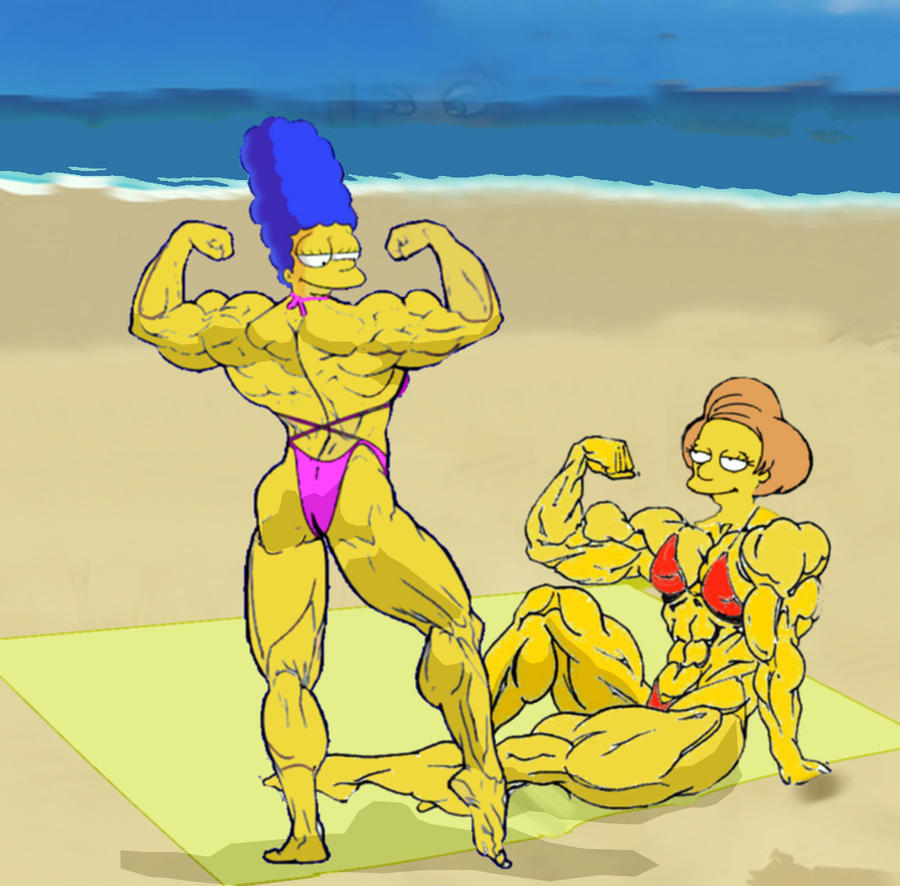 I used the same background from Lucky Beach Towel and plopped Marge and Edn...