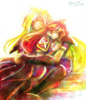 Gourry Lina hug