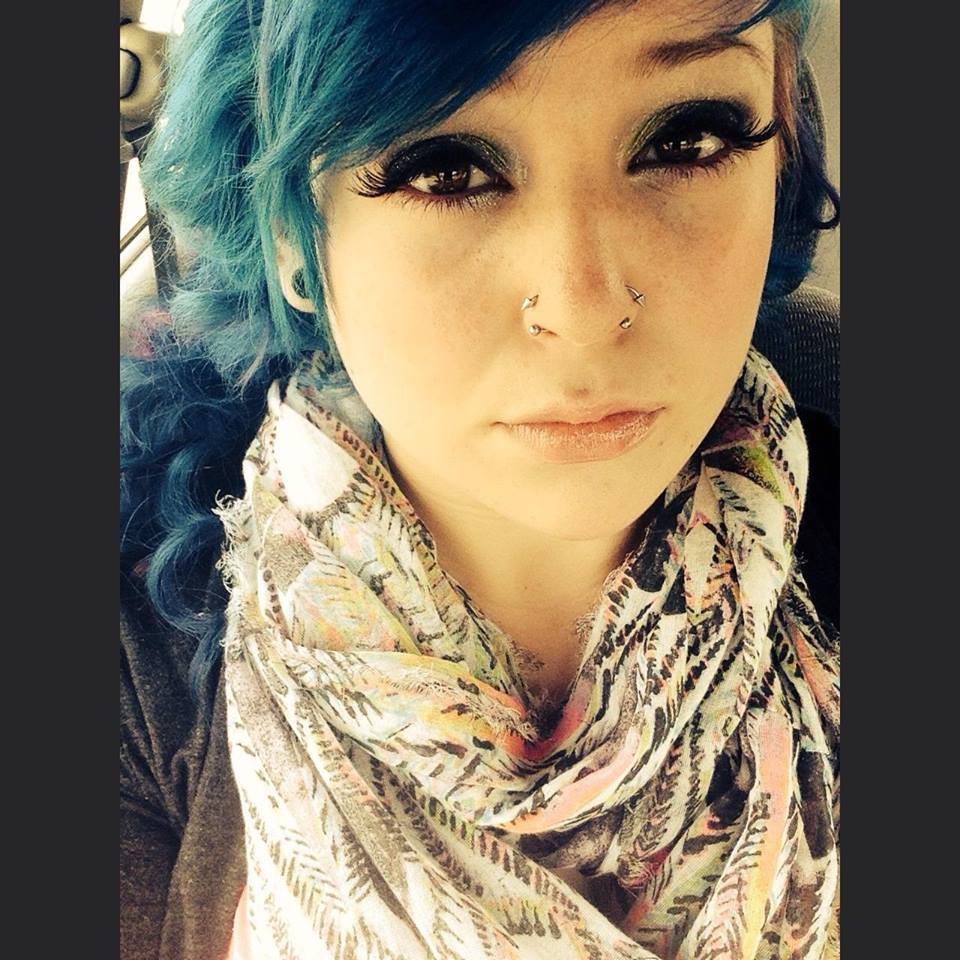 blue haired freckled face