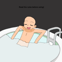 Boy relaxing in bath base