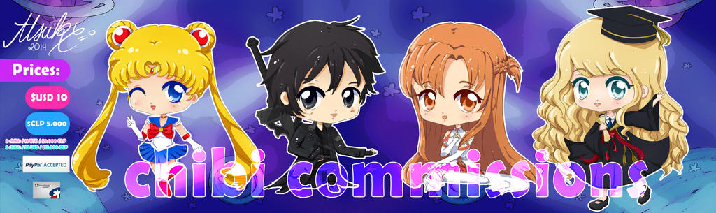 Anime Chibi detailed style Commissions examples by Atsuky on DeviantArt